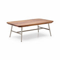 Wooden coffee table with metal legs rectangular design 120 x 60 x 40cm