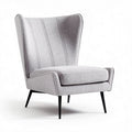 Modern upholstered accent chair in teal fabric with wooden legs 70 x 75 x 80cm