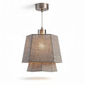 Metal pendant light with fabric shade for living room and dining area 20 x 20 x 30cm
