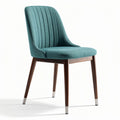 Upholstered dining chair in teal with wooden legs 45 x 50 x 80cm